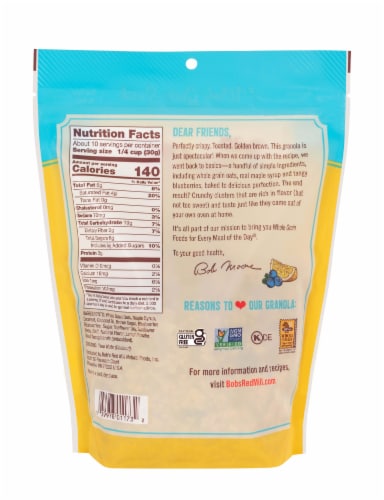 Bob's Red Mill Gluten Free Lemon Blueberry Home Style Granola Perspective: back