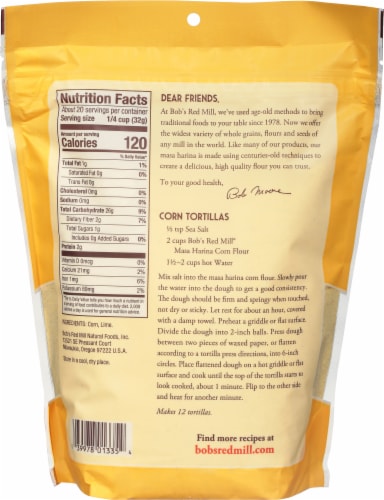 Bob's Red Mill Golden Corn Flour Masa Harina Perspective: back