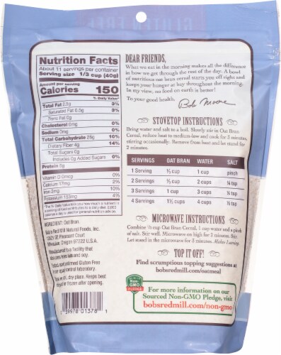 Bob's Red Mill® Gluten Free Bran Hot Cereal Perspective: back