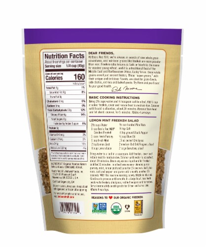 Bob’s Red Mill® Organic Whole Grain Cracked Freekeh Perspective: back