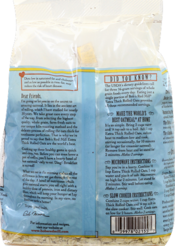 Bob's Red Mill Extra Thick Rolled Oats Perspective: back