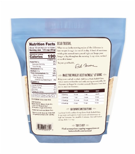 Bob's Red Mill® Thick Rolled Oats Perspective: back