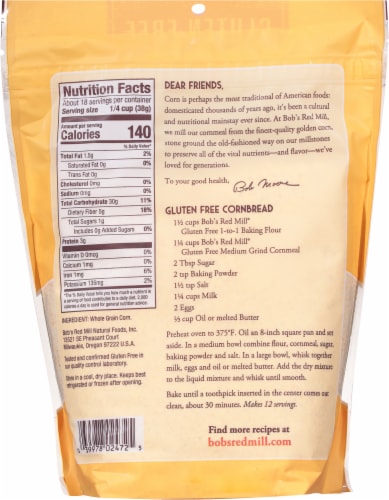 Bob's Red Mill® Gluten Free Medium Grind Cornmeal Perspective: back