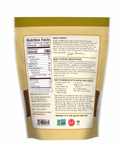 Bob's Red Mill® Whole Grain Teff Perspective: back