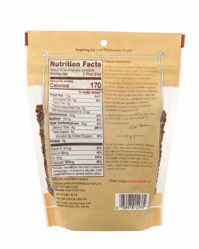 Bob's Red Mill Organic Whole Flaxseed Perspective: back