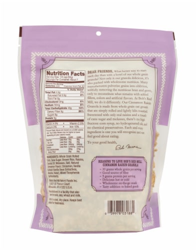 Bob's Red Mill ®  Cinnamon Raisin Granola Perspective: back