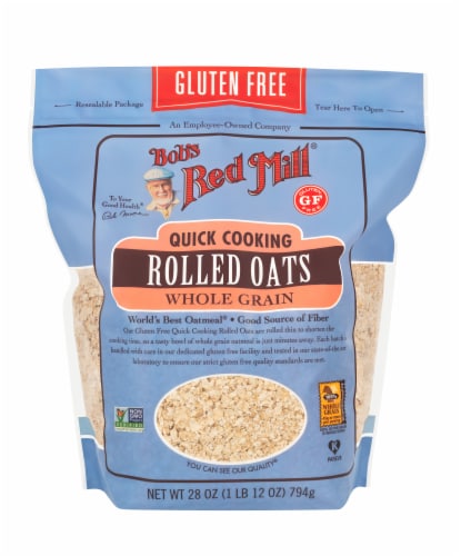 Bob's Red Mill Gluten Free Quick Cooking Rolled Oats Perspective: back