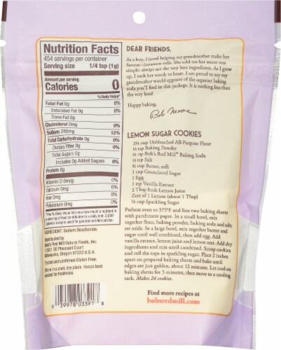 Bob's Red Mill Gluten Free Baking Soda Perspective: back