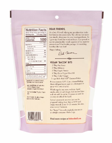 Bob's Red Mill Unsweetened Unsulfured Coconut Flakes Perspective: back