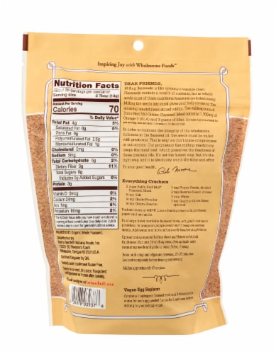 Bob's Red Mill® Organic Whole Ground Flaxseed Meal Perspective: back