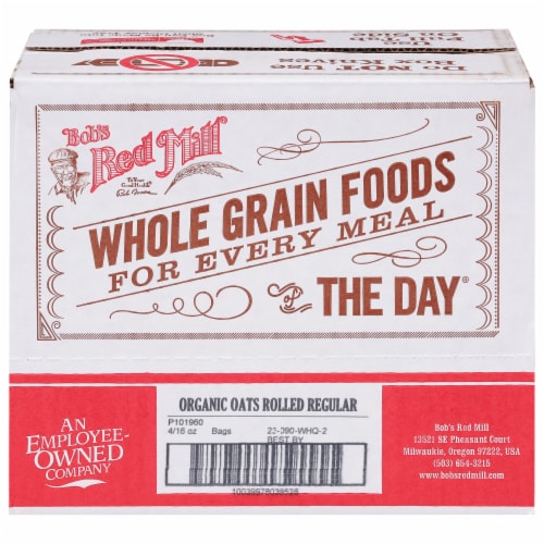 Bob's Red Mill Organic Old Fashioned Whole Grain Rolled Oats Perspective: back