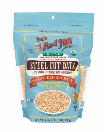 Bob's Red Mill Organic Steel Cut Oats Perspective: back
