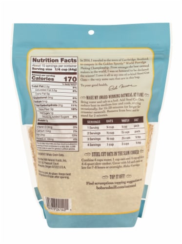 Bob's Red Mill Steel Cut Oats Perspective: back
