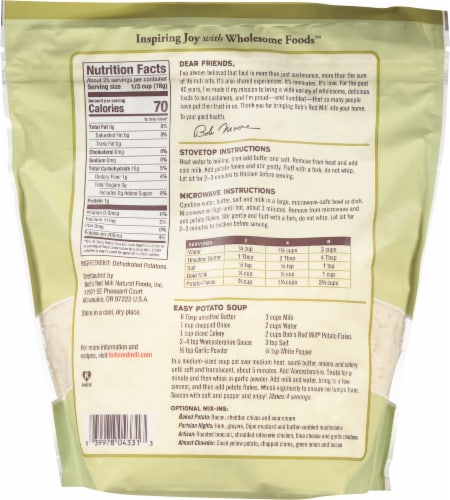 Bob's Red Mill® Potato Flakes Instant Mashed Potatoes Perspective: back