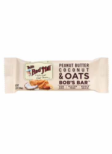 Bob's Red Mill Gluten Free Non-GMO Peanut Butter Coconut & Oats Bob's Bar Perspective: back