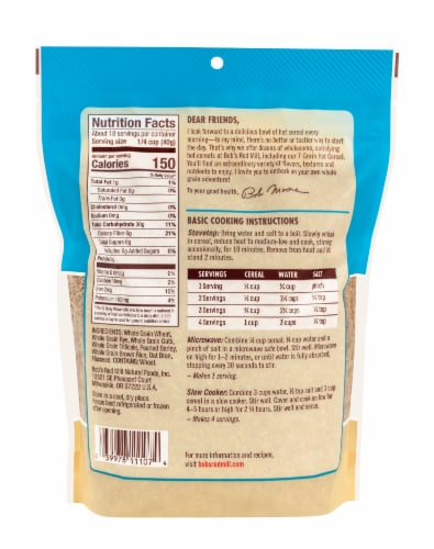 Bob's Red Mill® 7 Grain Hot Cereal Perspective: back