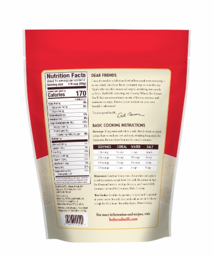 Bob's Red Mill® Creamy Wheat Hot Cereal Perspective: back
