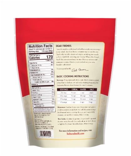 Bob's Red Mill® Creamy Wheat Hot Cereal Perspective: back