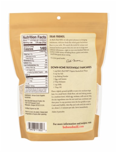 Bob’s Red Mill® Organic Buckwheat Flour Perspective: back