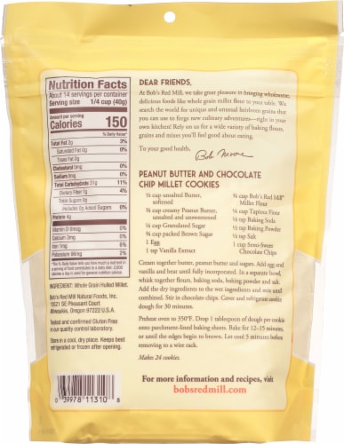 Bob's Red Mill® Stone Ground Whole Grain Millet Flour Perspective: back