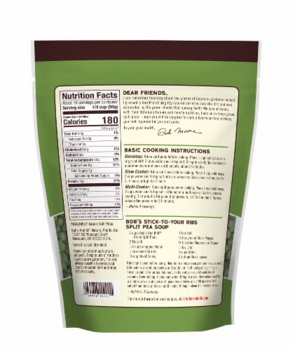 Bob's Red Mill® Green Split Peas Perspective: back