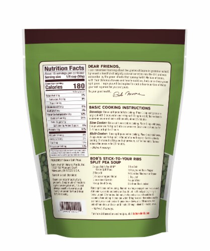 Bob's Red Mill® Green Split Peas Perspective: back