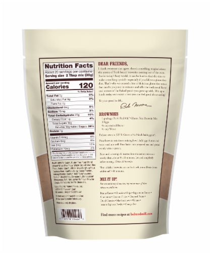 Bob's Red Mill Gluten Free Brownie Mix Perspective: back