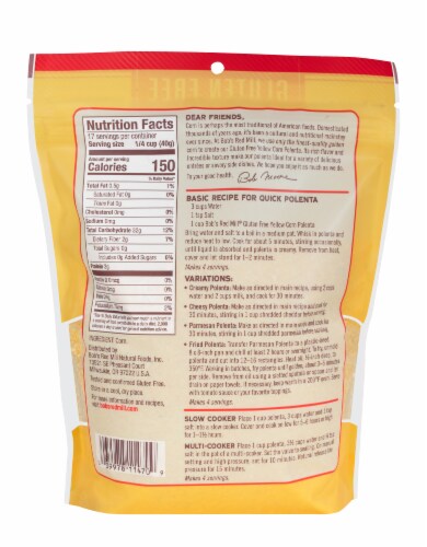 Bob's Red Mill® Gluten Free Corn Grits Polenta Perspective: back