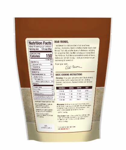 Bob's Red Mill® Creamy Brown Rice Farina Hot Cereal Perspective: back