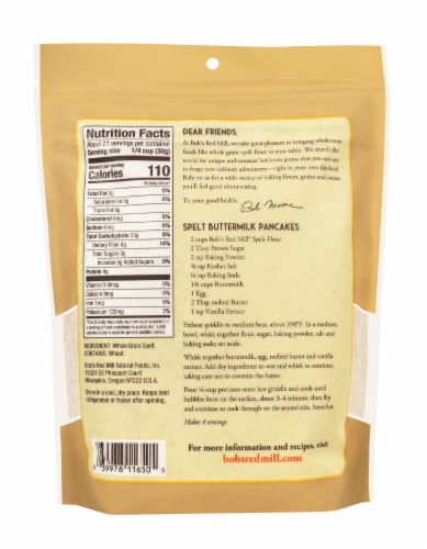 Bob's Red Mill Spelt Flour 22 oz Perspective: back