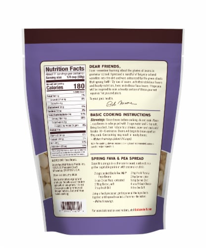 Bob's Red Mill Shelled & Blanched Fava Beans Perspective: back