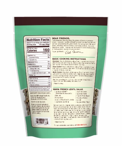 Bob's Red Mill® Petite French Style Green Lentils Perspective: back