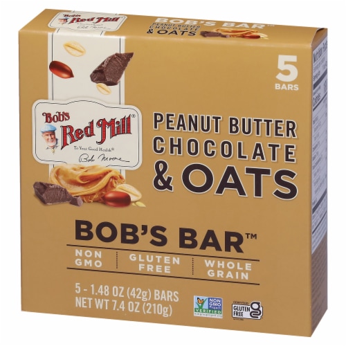 Bob's Red Mill Gluten Free Peanut Butter Chocolate & Oats Bob's Bar Perspective: back