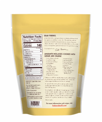 Bob's Red Mill Organic Amaranth Flour Perspective: back