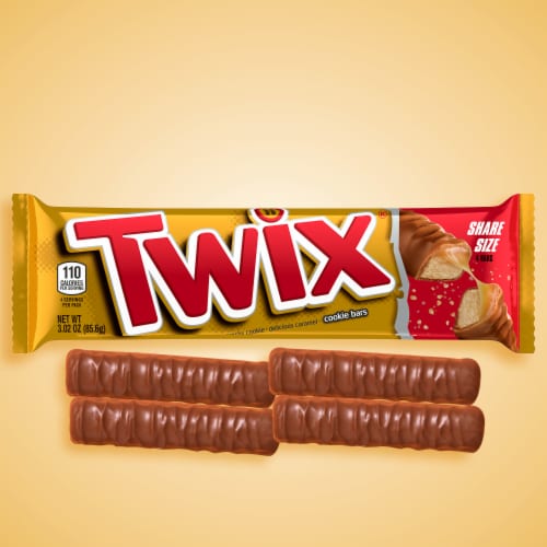 Twix Milk Chocolate Caramel Cookie Candy Share Size Bar Perspective: back