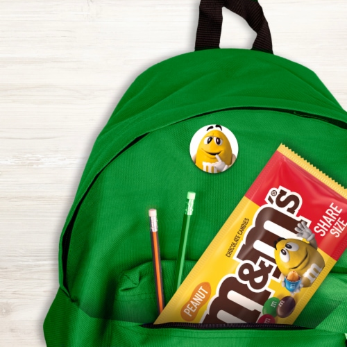 M&M'S Peanut Milk Chocolate Candy Share Size Bag Perspective: back