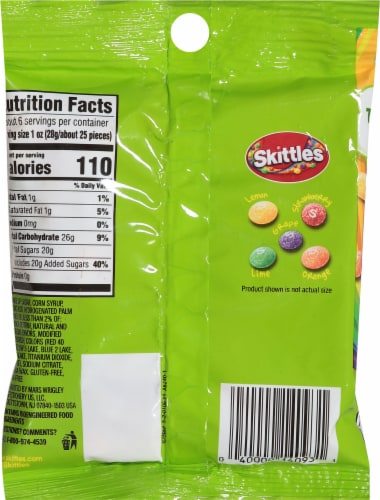 Skittles® Sour Candy Bag Perspective: back