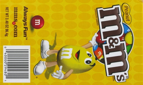 M&M's Peanut Milk Chocolate Candies Theater Box Perspective: back