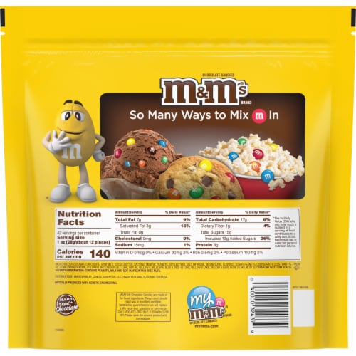 M&M's Peanut Milk Chocolate Candy Party Size Perspective: back