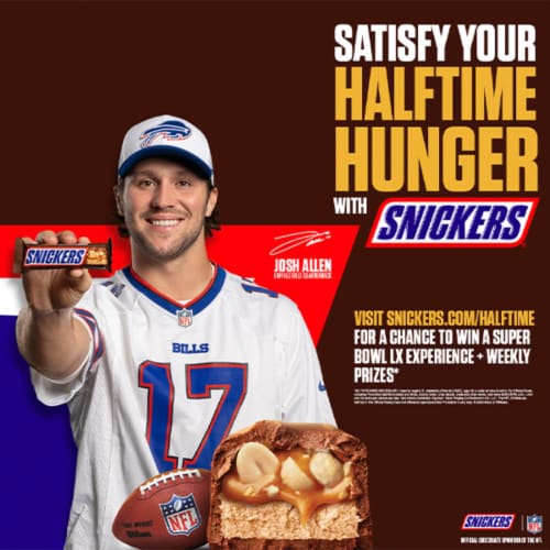 Snickers Full Size Chocolate Candy Bar Perspective: back
