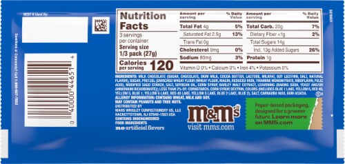 M&M's Pretzels Chocolate Candy Perspective: back