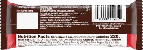 Dove® Chocolate Dark Chocolate Bar Perspective: back