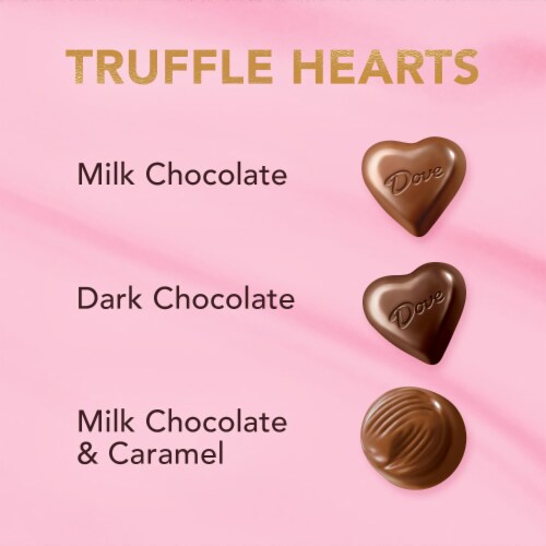 Dove Truffles Assorted Chocolate Valentine's Candy Heart Gift Tin Perspective: back