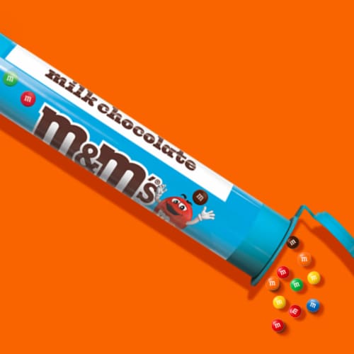 M&M'S Minis Milk Chocolate Candy Mega Tube Packaging May Vary Perspective: back
