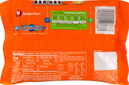 M&M's Halloween White Candy Corn Chocolate Candy Bag Perspective: back