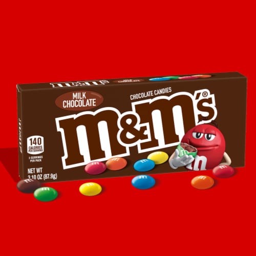 M&M's Candy Milk Chocolate Theater Box Candies Perspective: back