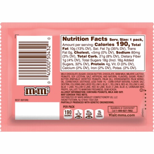 M&M's Peanut Butter Chocolate Speckled Easter Eggs Perspective: back