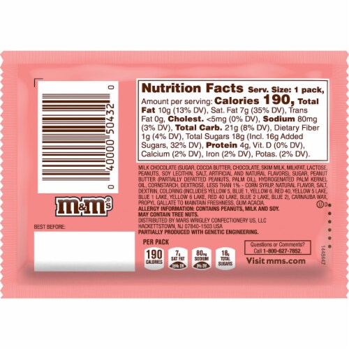 nutrition peanut butter m&ms