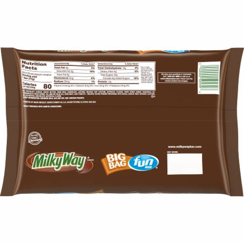 Milky Way Fun Size Bag Perspective: back