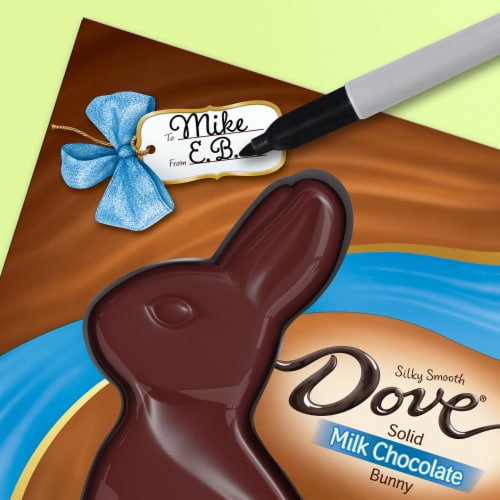 Dove Milk Chocolate Solid Easter Bunny Candy Box Perspective: back